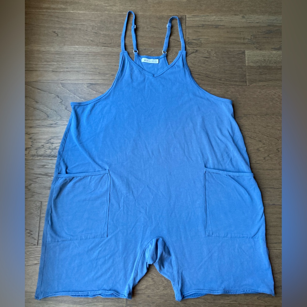 Oufeiya Harem One Piece Steel Blue Romper-Size 8-Large